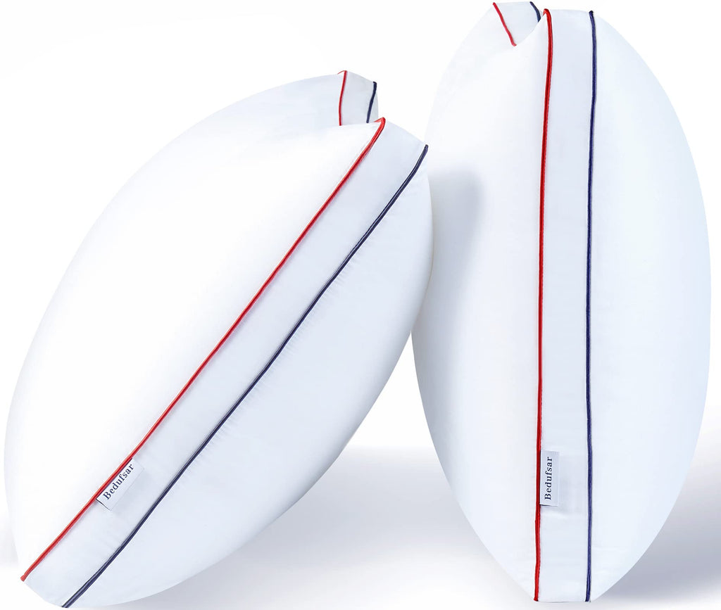 Queen Size Set of 2 Cooling Down Alternative Gusseted Pillows S671372