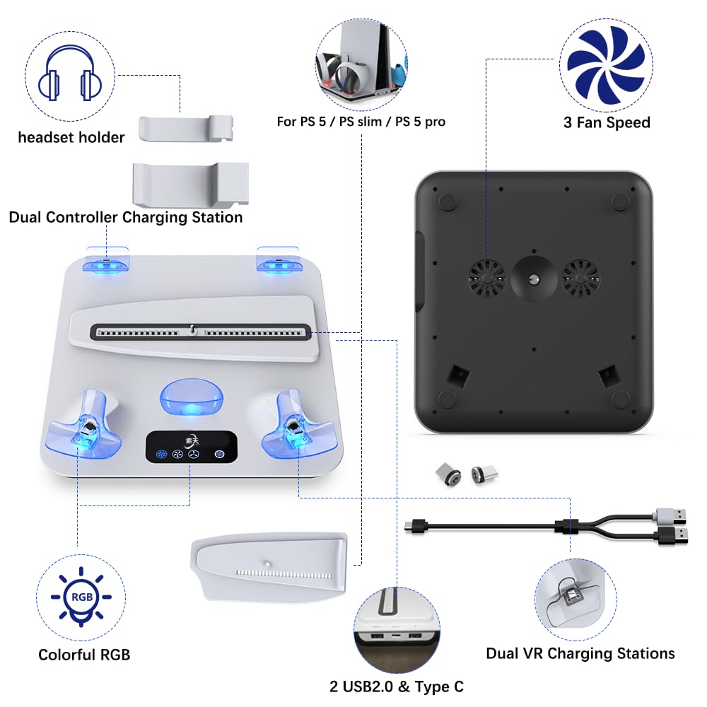 PS5 Cooling Station with Controller & PS VR2 Charger K499066