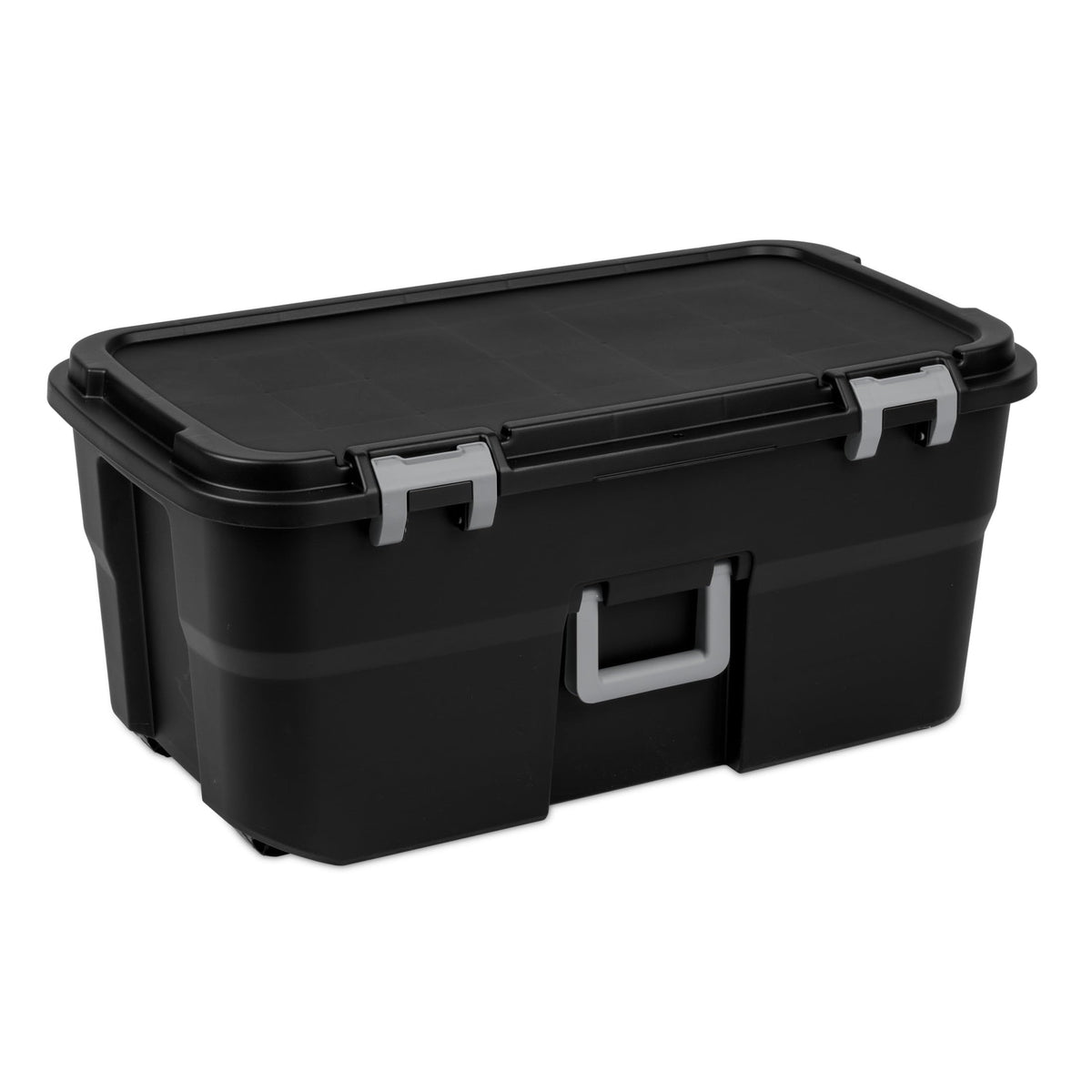 22 Gallon Black Lockable Rolling Storage Footlocker D65810
