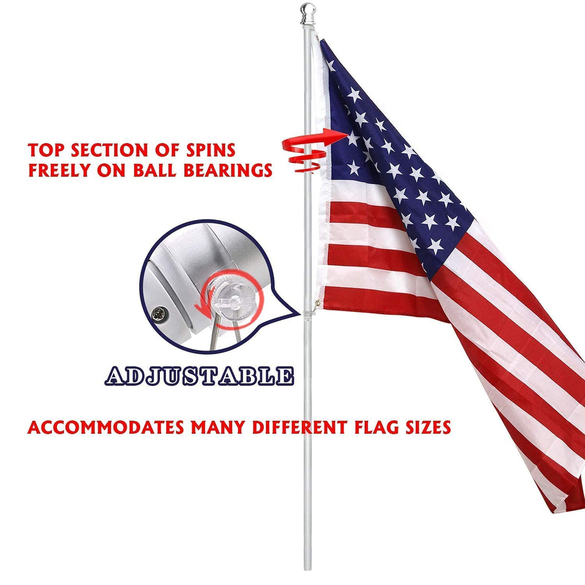 Aluminum 6FT Flag Pole Holder Q9298