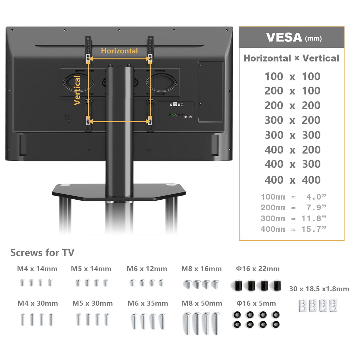 4-Tiers Swivel TV Stand for 32-70 inch TVs N8179