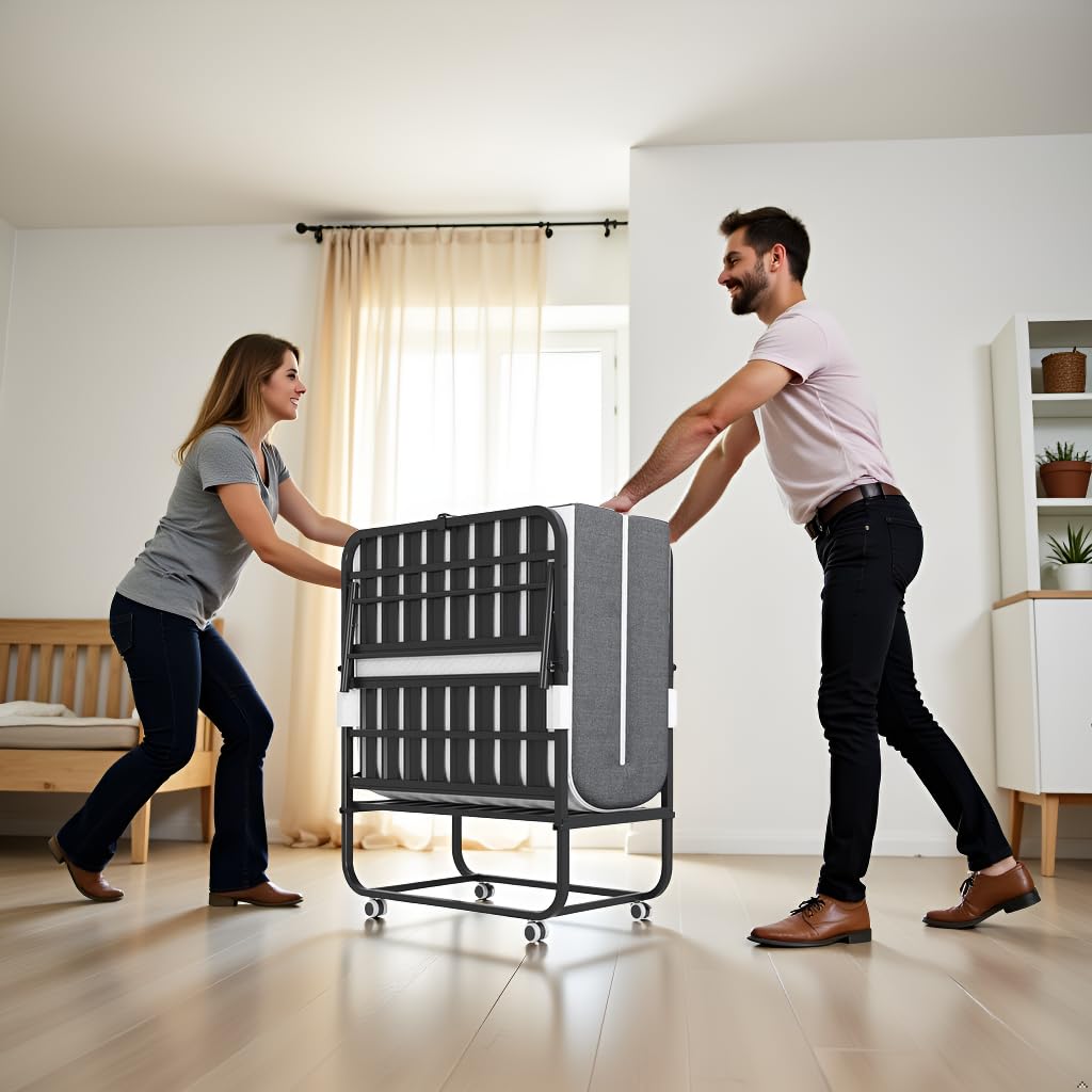 Folding Bed with Mattress & Headboard K423964