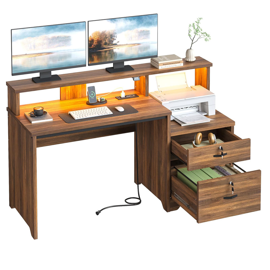 55-Inch Computer Desk with File Drawer B5803