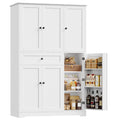 White Kitchen Pantry Storage Cabinet with Doors & Shelves M28927