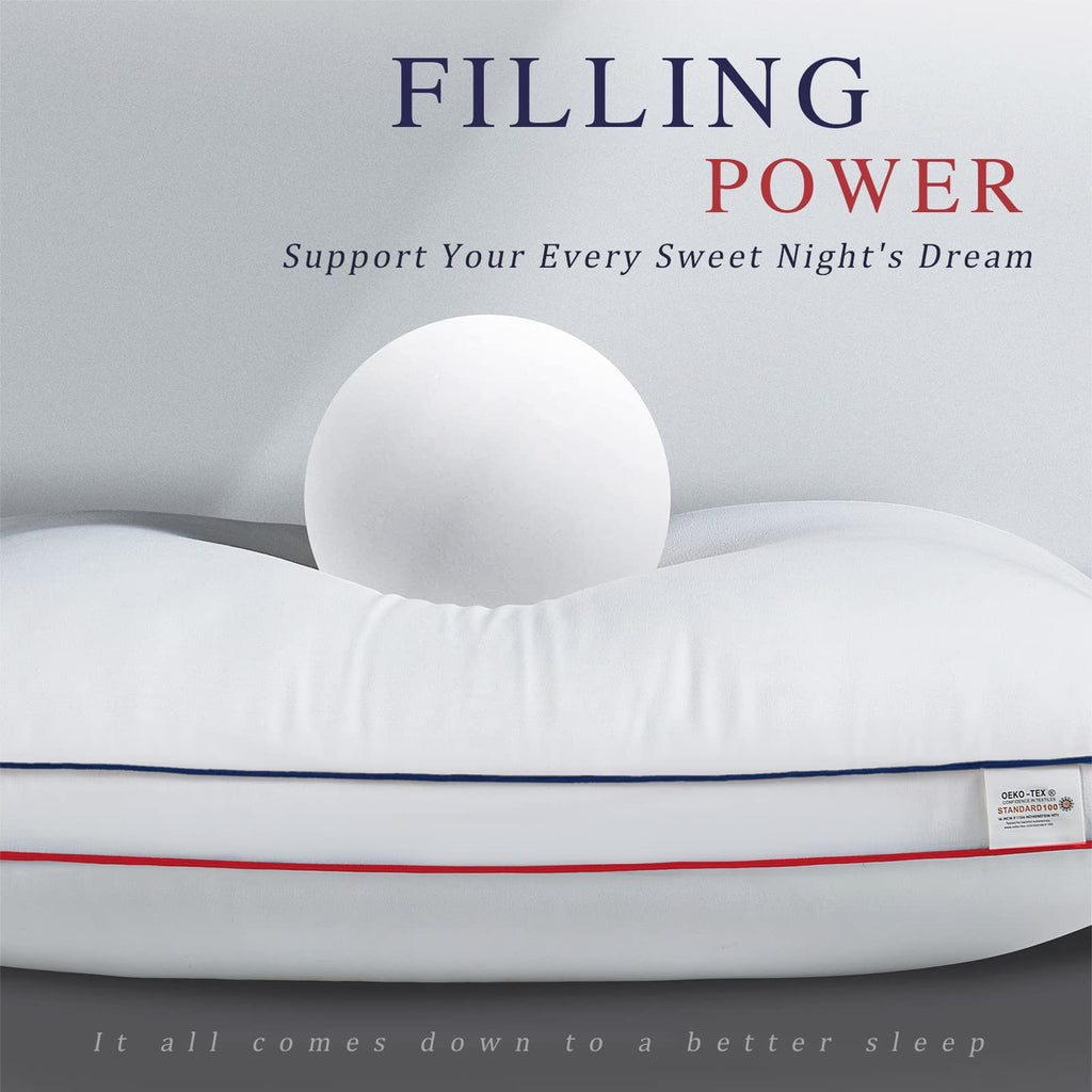 Queen Size Set of 2 Cooling Down Alternative Gusseted Pillows S671372