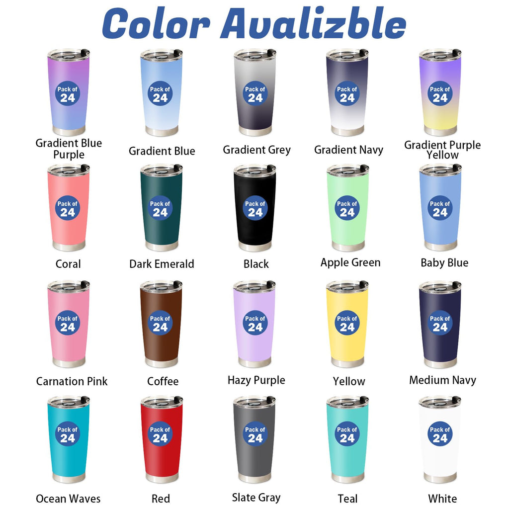Stainless Steel Tumblers 20 oz Set of 6 X817