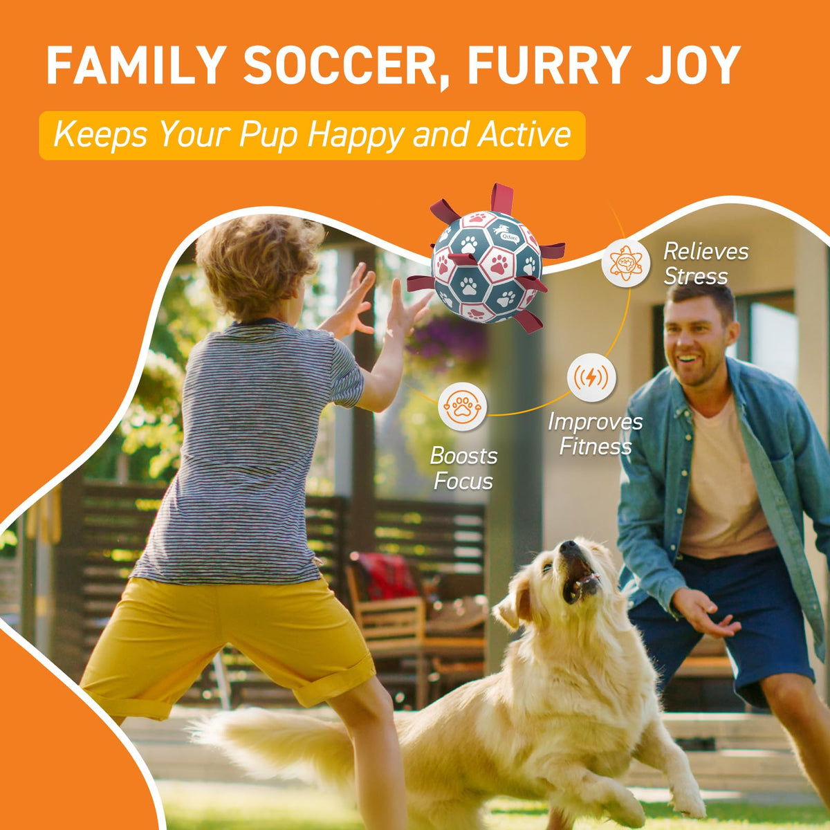 6 Inch Dog Soccer Ball with Straps Y55964