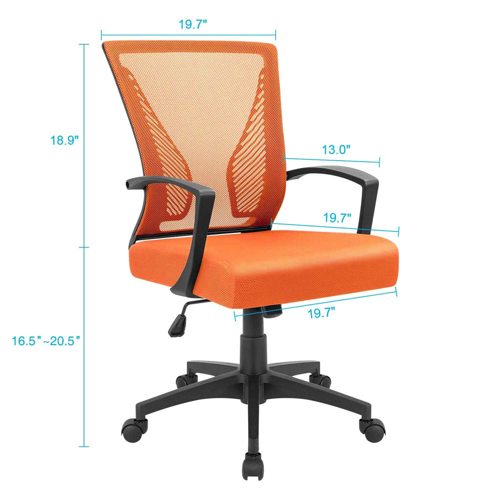 Orange Mesh Ergonomic Office Chair with Armrest O231