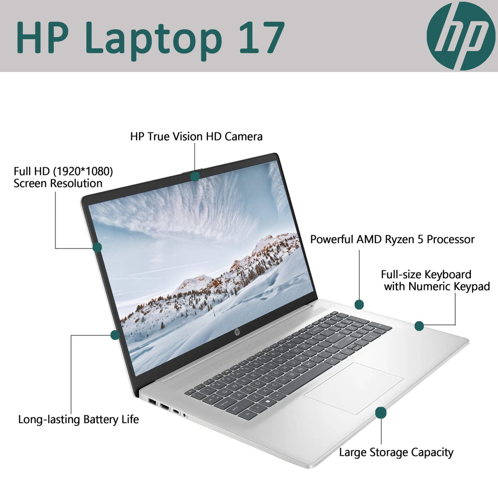 17.3" Full HD Laptop AMD Ryzen 5 16GB RAM 1TB SSD Natural Silver Y946505