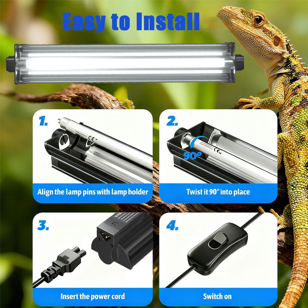 15W T8 UVB 10.0 Reptile Light Fixture Combo Kit B433740