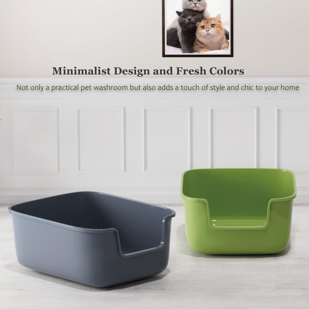 Large High Sided Cat Litter Box with Scoop 2 Pack X9417