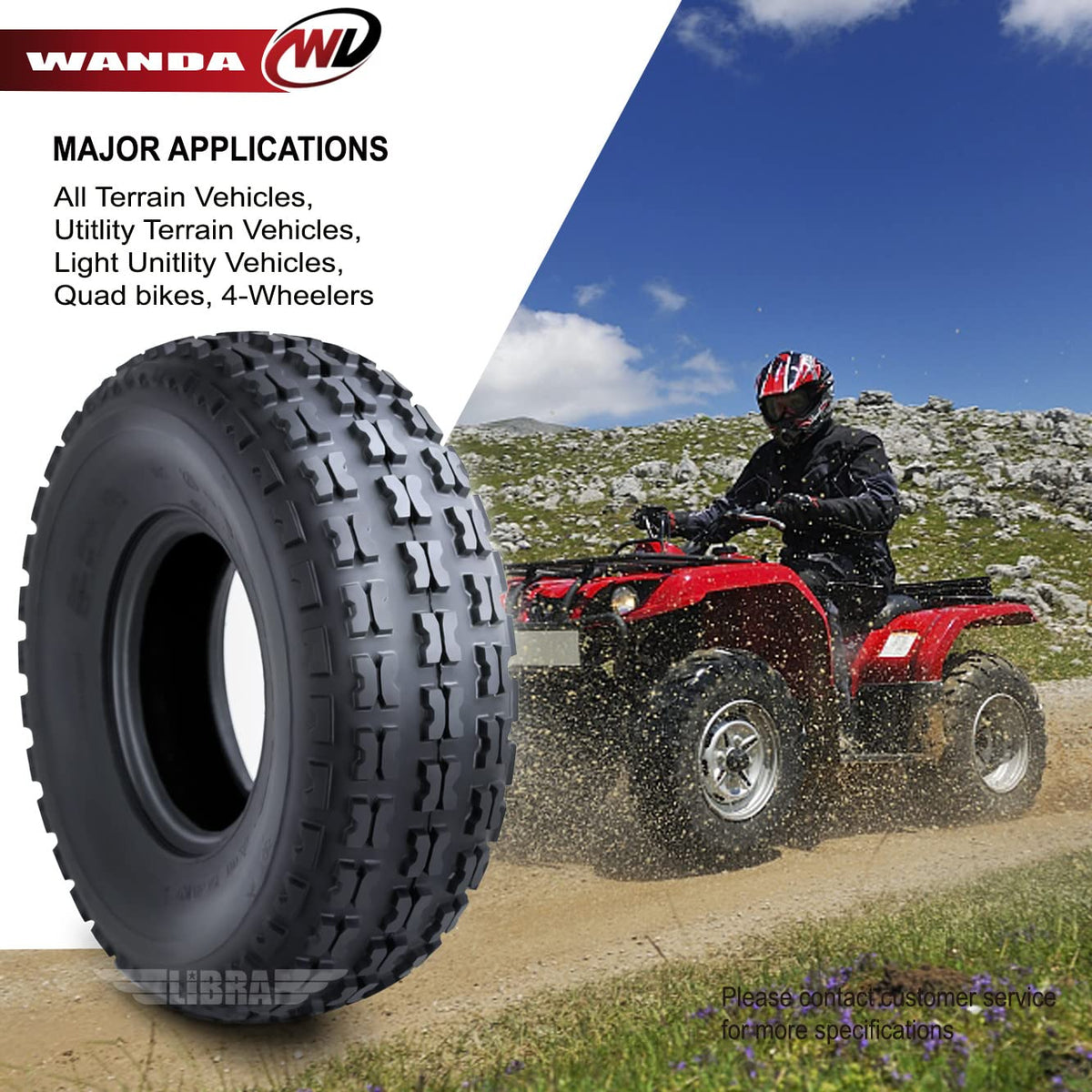 Set of 4 Sport ATV Tires 19x7-8 V322968
