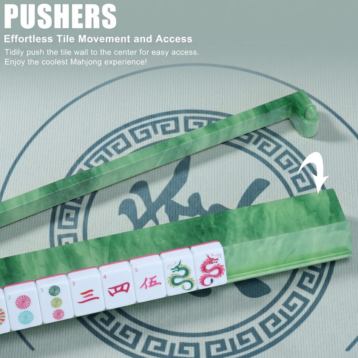 4 Pcs 18.7 Inch Acrylic Mahjong Tile Racks with Pushers S252
