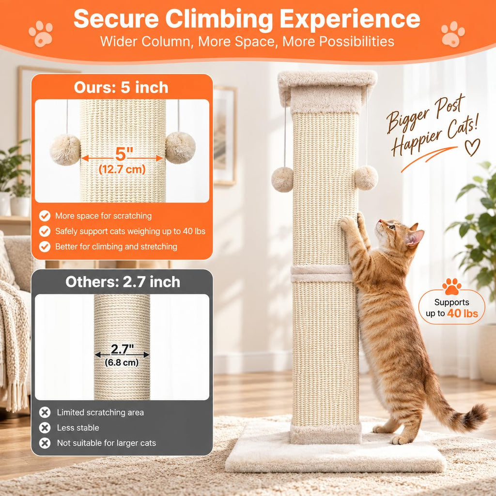 33 Inch Nature Sisal Cat Scratching Post O469