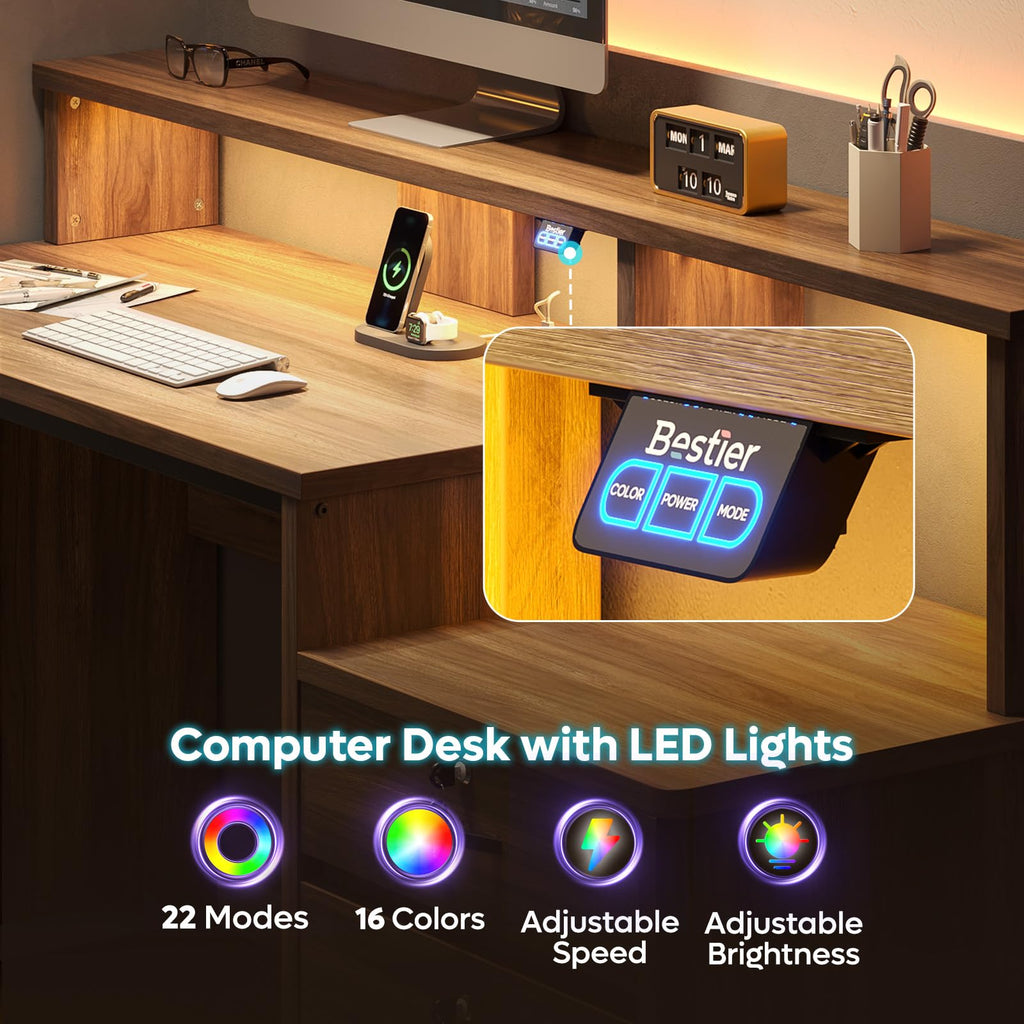 55-Inch Computer Desk with File Drawer B5803