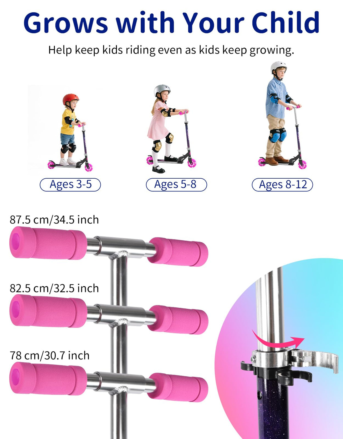 2 Wheel Folding Kick Scooter with Light Up Wheels M8462