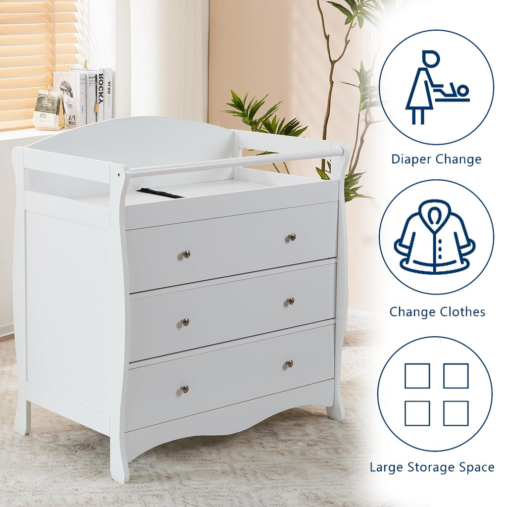 White Changing Table Dresser G129360