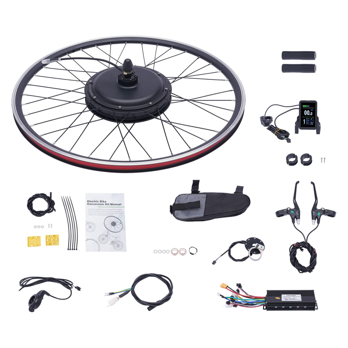 48V 1000W E-Bike Conversion Kit with Display Brushless Gearless Motor Q87006