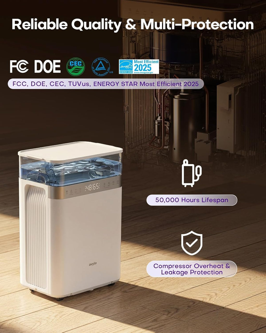 White Dehumidifier with Pump and Hose G9624