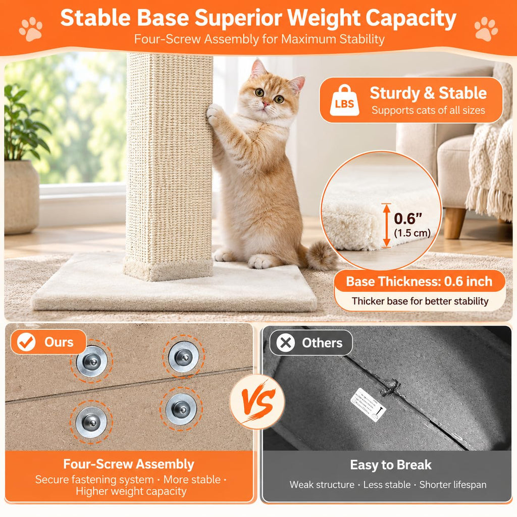 33 Inch Nature Sisal Cat Scratching Post O469