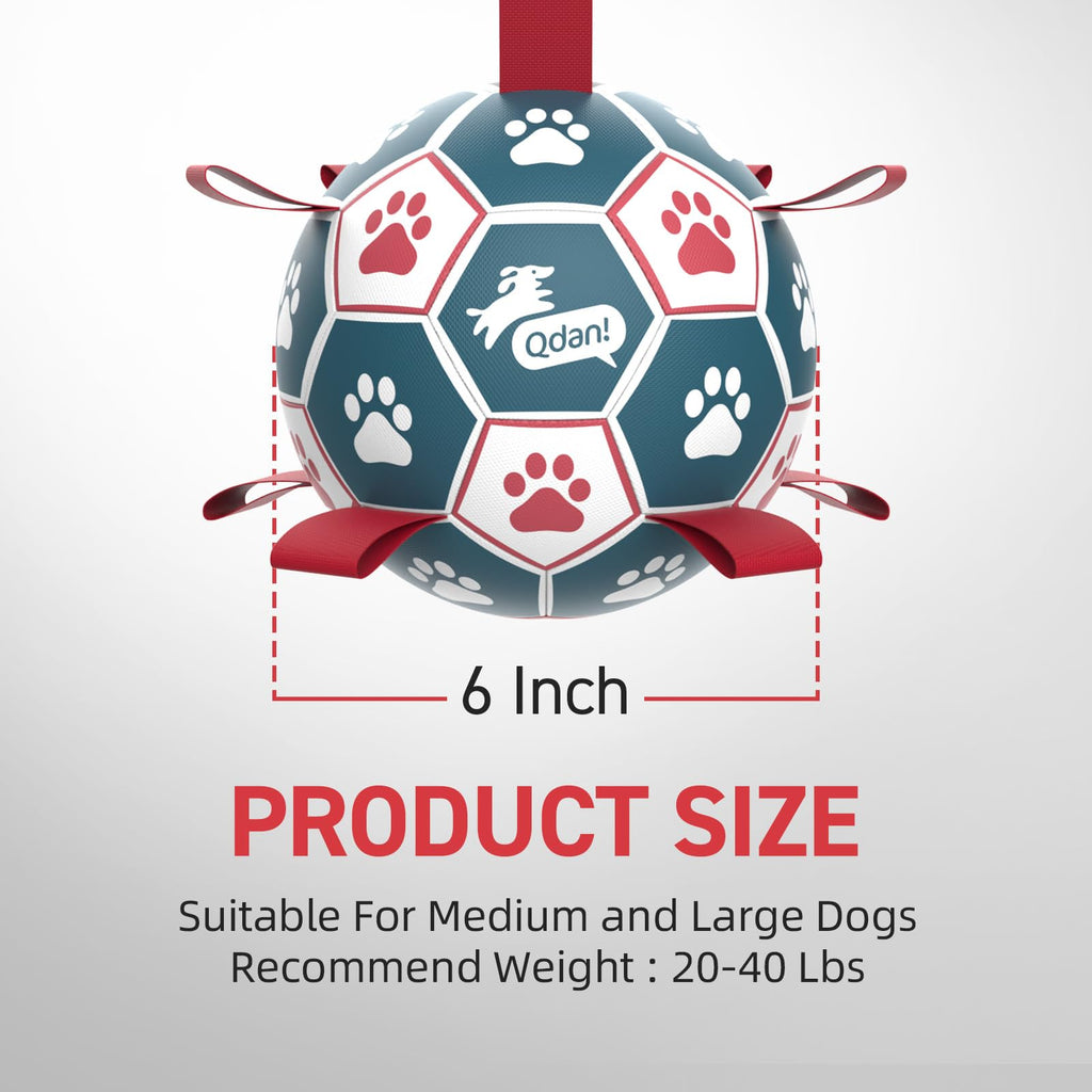 6 Inch Dog Soccer Ball with Straps Y55964