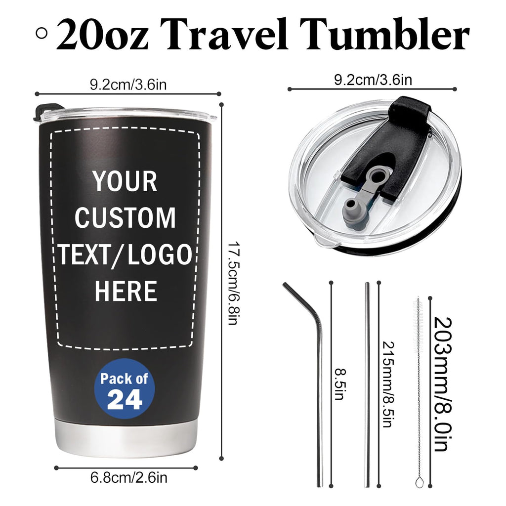 Stainless Steel Tumblers 20 oz Set of 6 X817