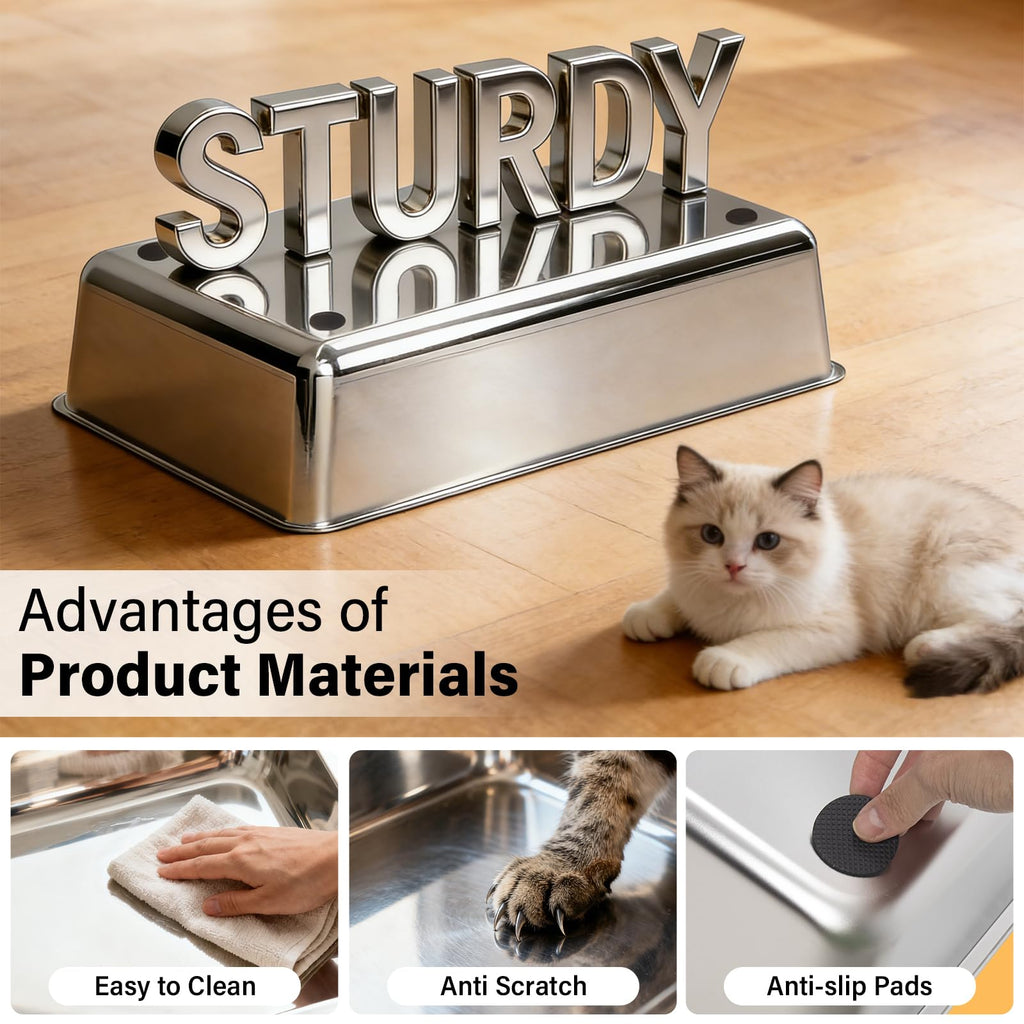 XL Stainless Steel Enclosed Cat Litter Box with Lid X191