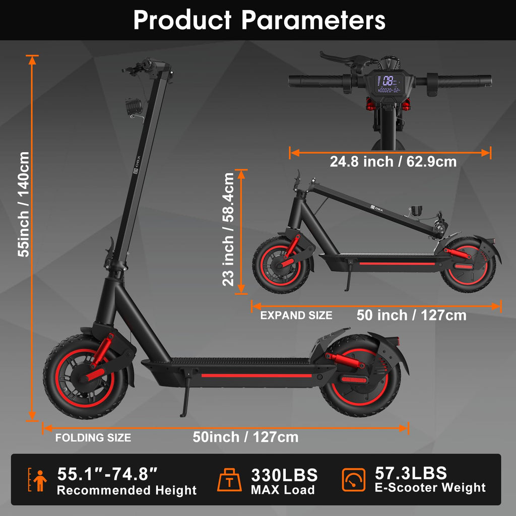 1200W Motor 10" Off-Road Pneumatic Tire Electric Scooter Q8143