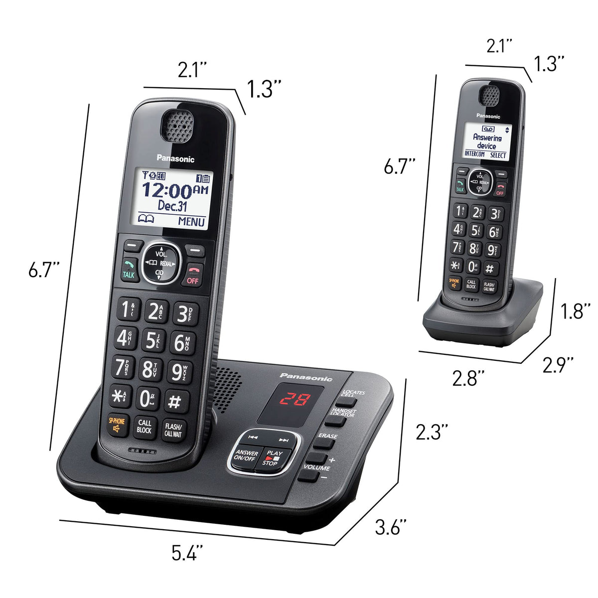 3 Cordless Phones with Answering Machine and Call Blocking A10453