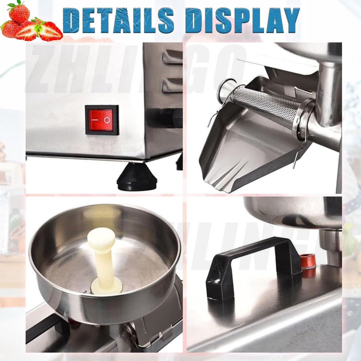 Electric Tomato Strainer Machine 330 lbs/hr 450W Stainless Steel O24595