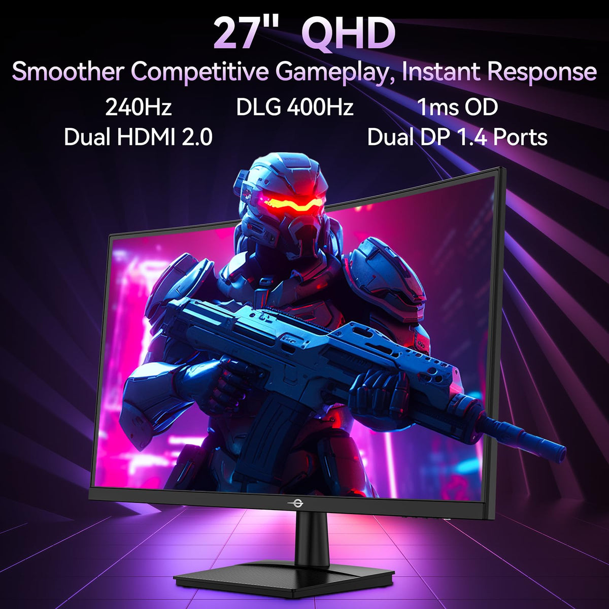 27" Curved QHD 240Hz Fast-VA 1ms Gaming Monitor D371