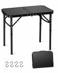 Small Portable Folding Camping Table with Handle, Black X71402
