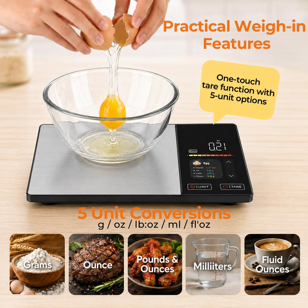 11lb Stainless Steel Digital Kitchen Scale H932340