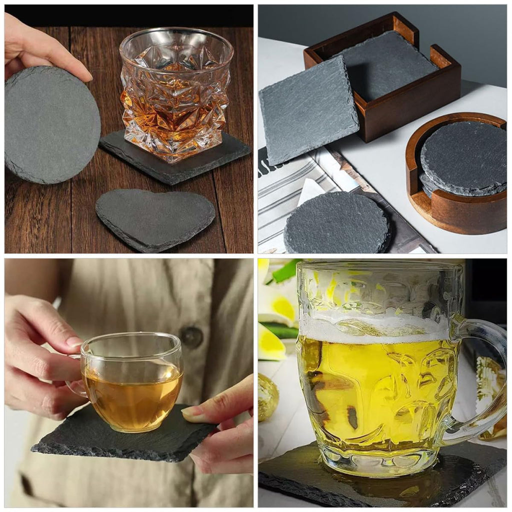 Natural Stone Drink Coasters 12 Pcs Square T703176