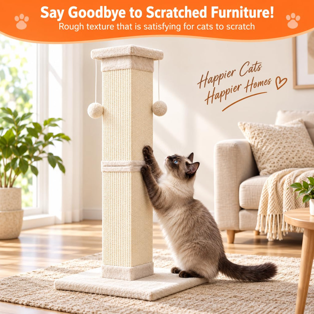 33 Inch Nature Sisal Cat Scratching Post O469