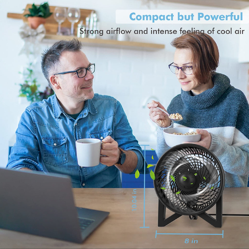 8 Inch Portable Quiet Desk Fan with 2 Speeds, Black G472