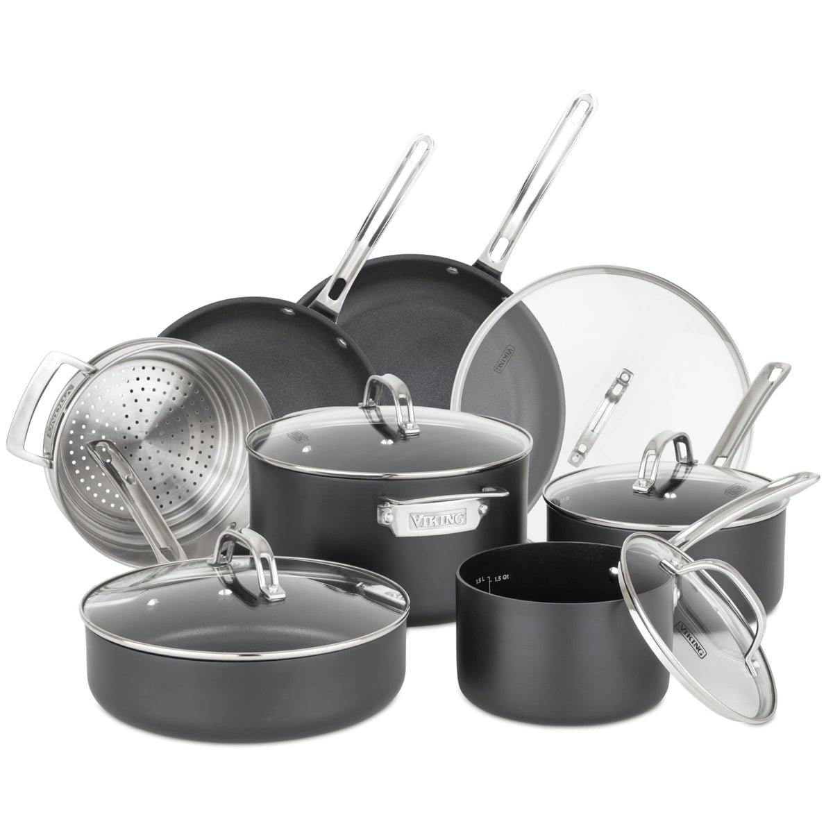 12 Piece Hard Anodized Ceramic Nonstick Cookware Set M813643