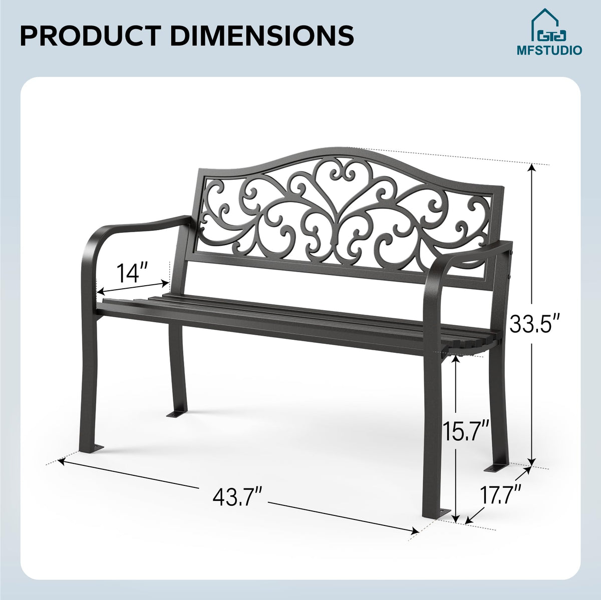 Cast Iron Outdoor Garden Bench P64985