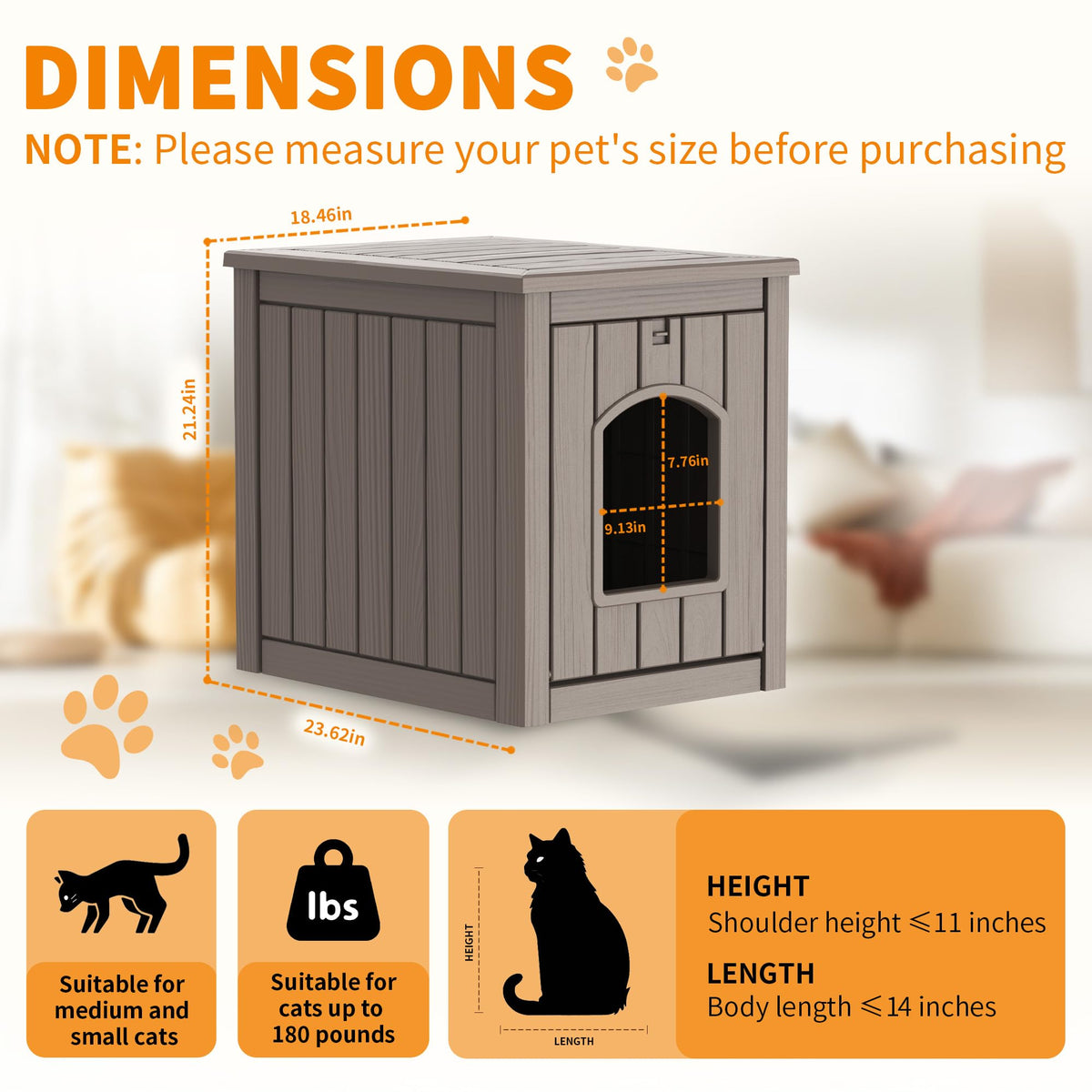 Gray Outdoor Cat House S7160