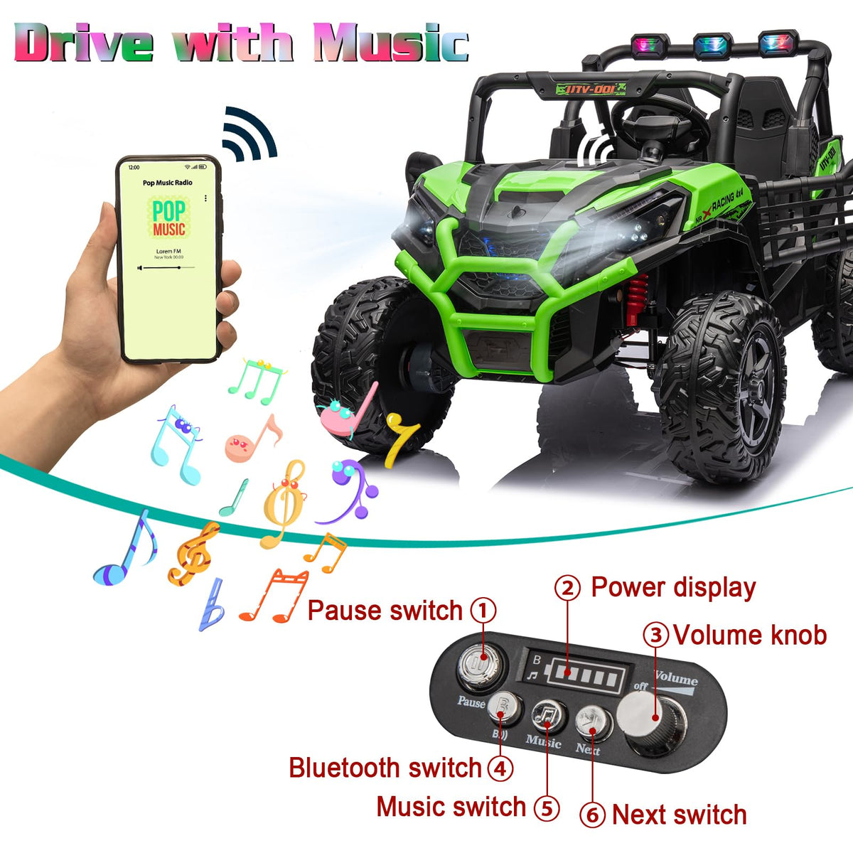 24V 4X4 2-Seater Ride On UTV D7135