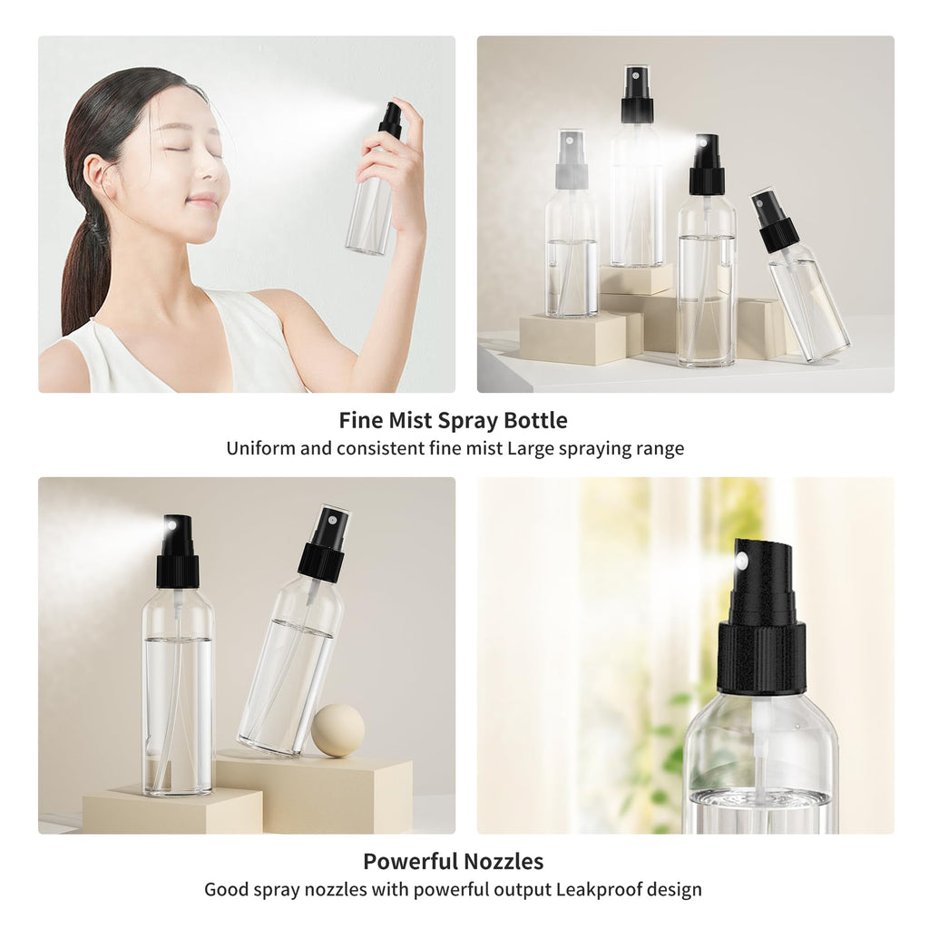 2.7oz/80ml 100PCS Plastic Spray Bottles N681497