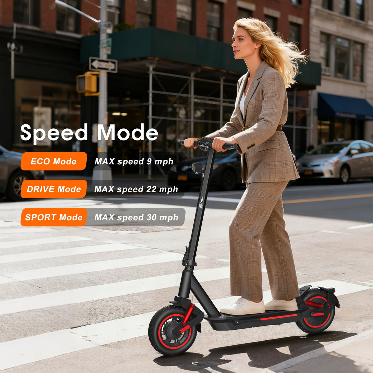 1200W Motor 10" Off-Road Pneumatic Tire Electric Scooter Q8143