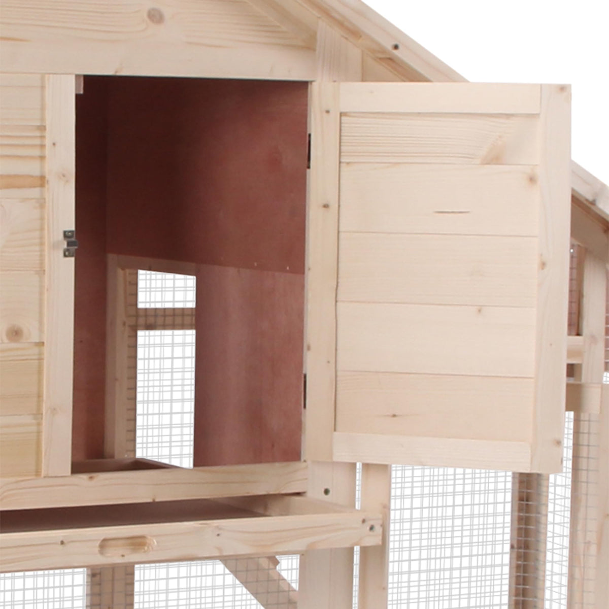 55" 2-Tier Wooden Rabbit Hutch with Ramp E255