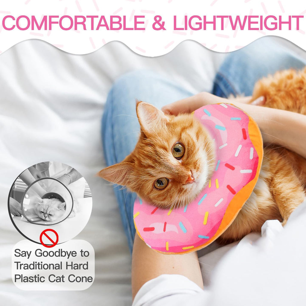 Soft Adjustable Cat Recovery Cone Collar Pink Small D306