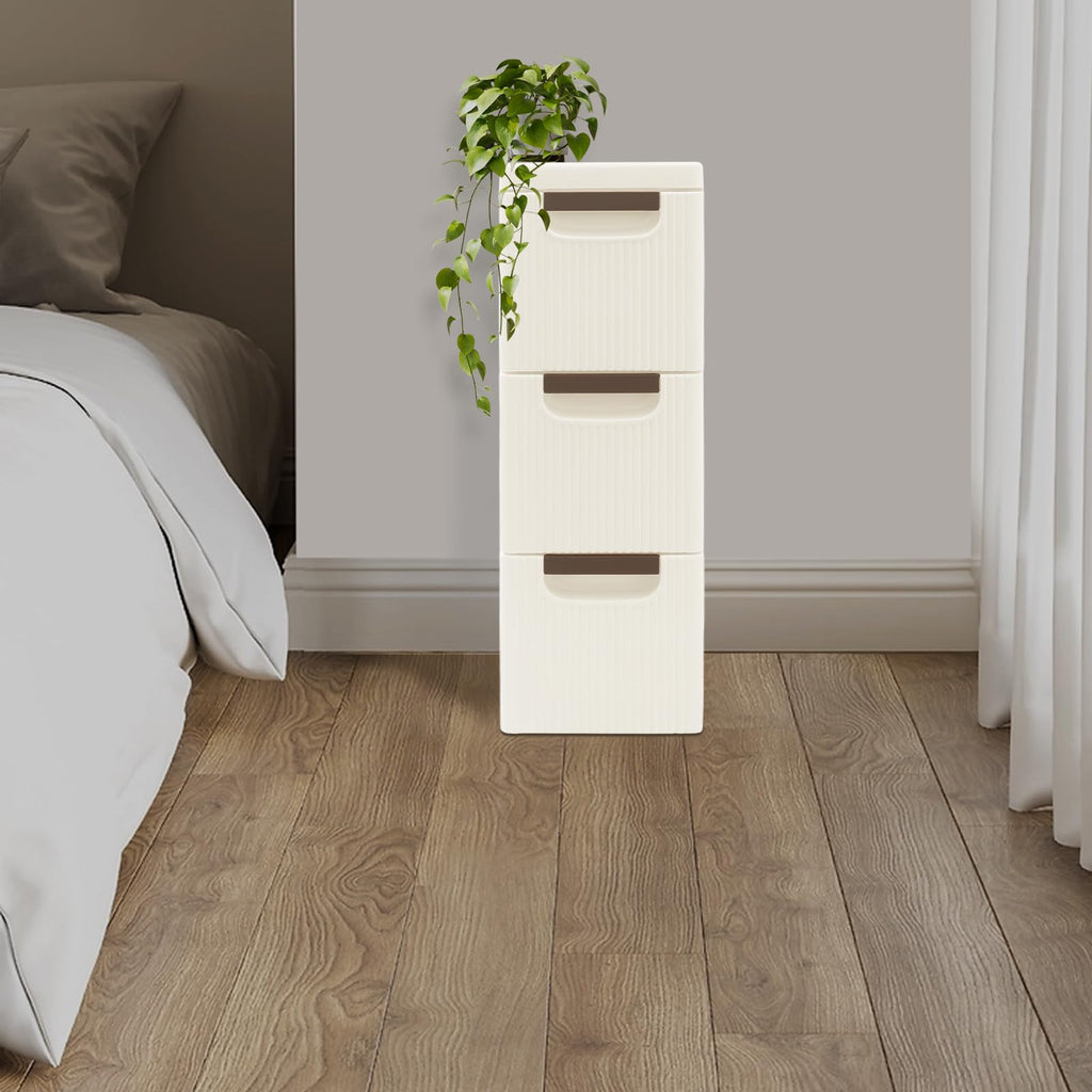 Narrow Rolling Storage Cabinet with 3 Drawers S9088