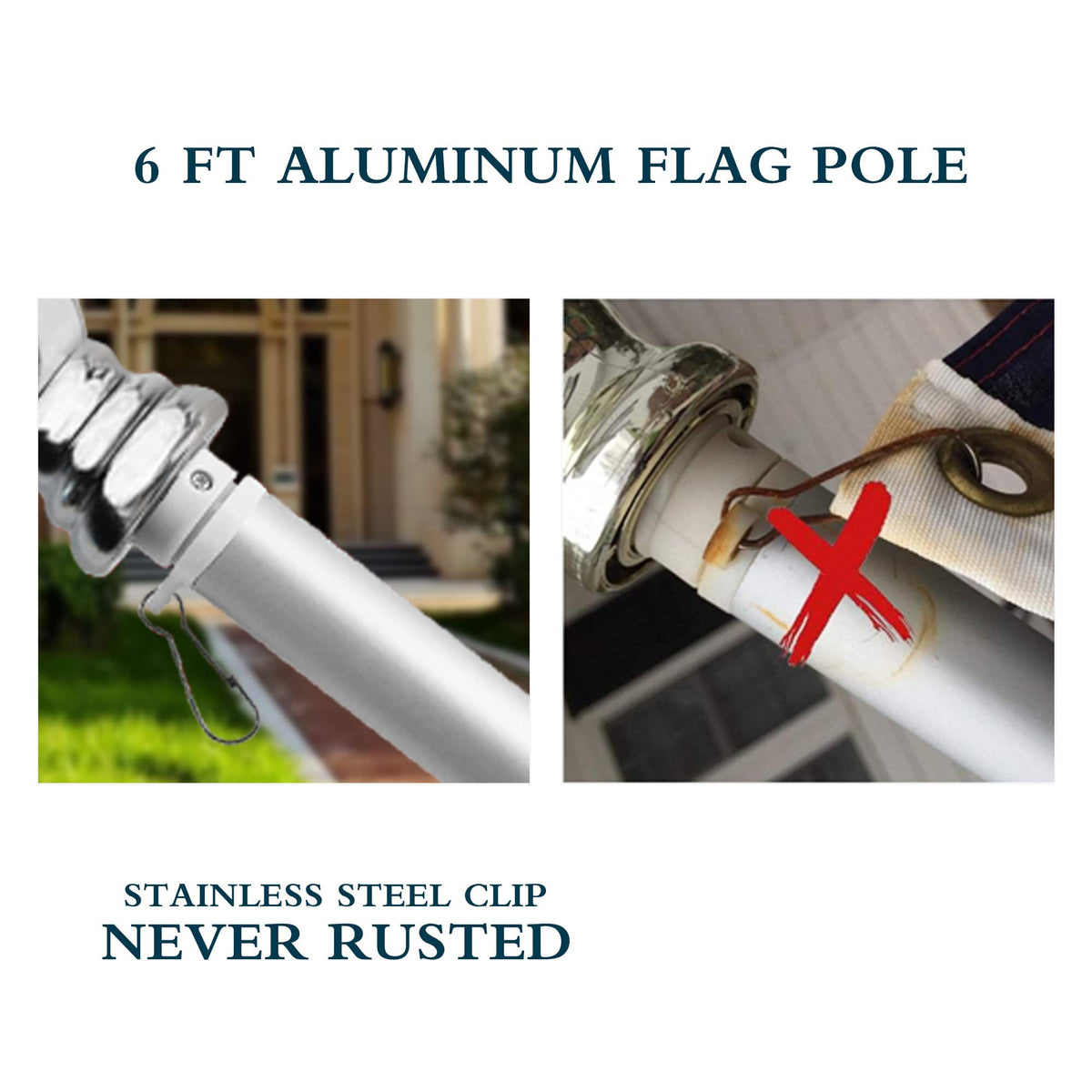 Aluminum 6FT Flag Pole Holder Q9298