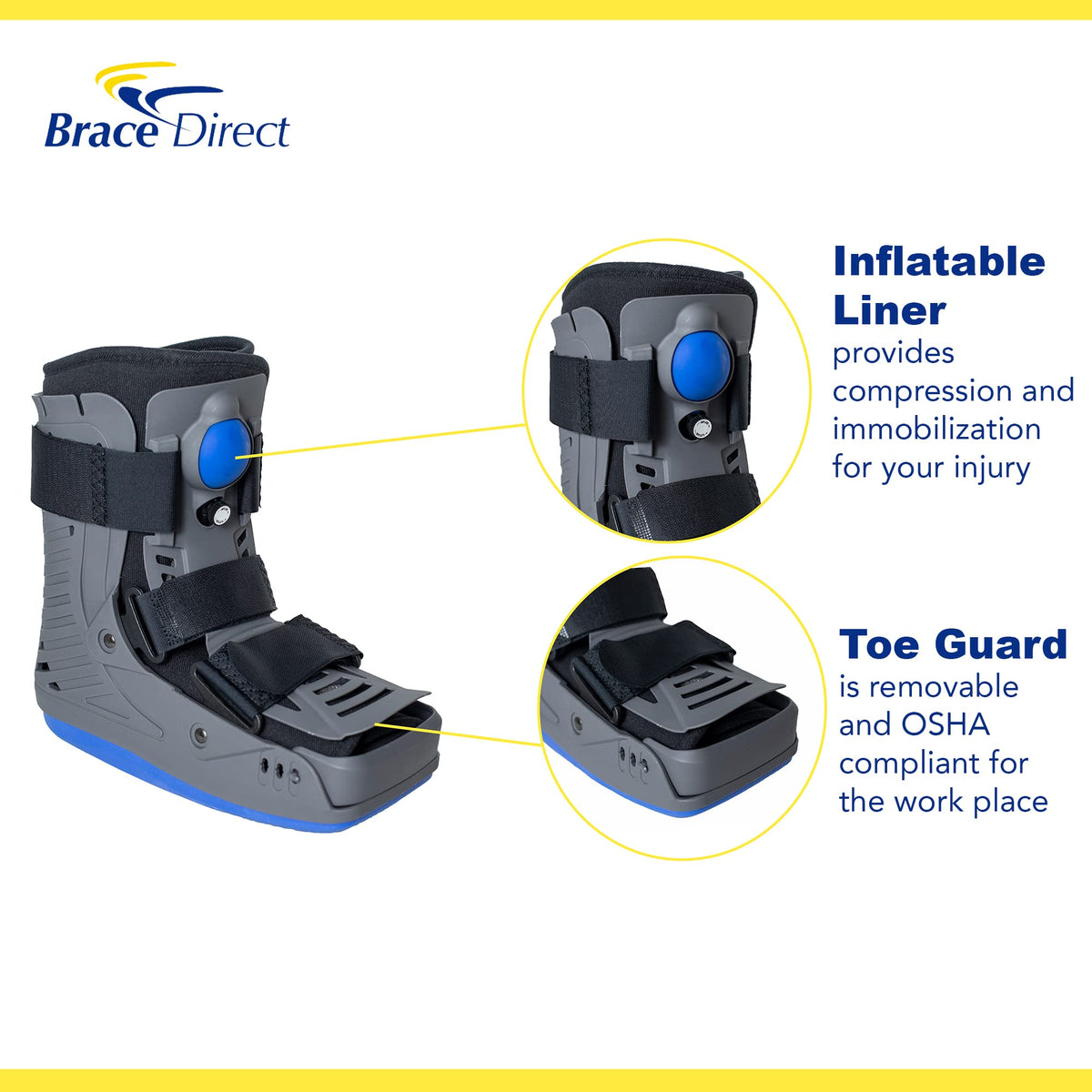 Lightweight Short Air Walking Boot with Toe Guard L3149