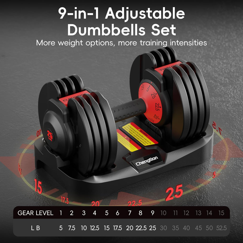 Adjustable Dumbbell Set of 2 with Anti-Slip Handle R564123