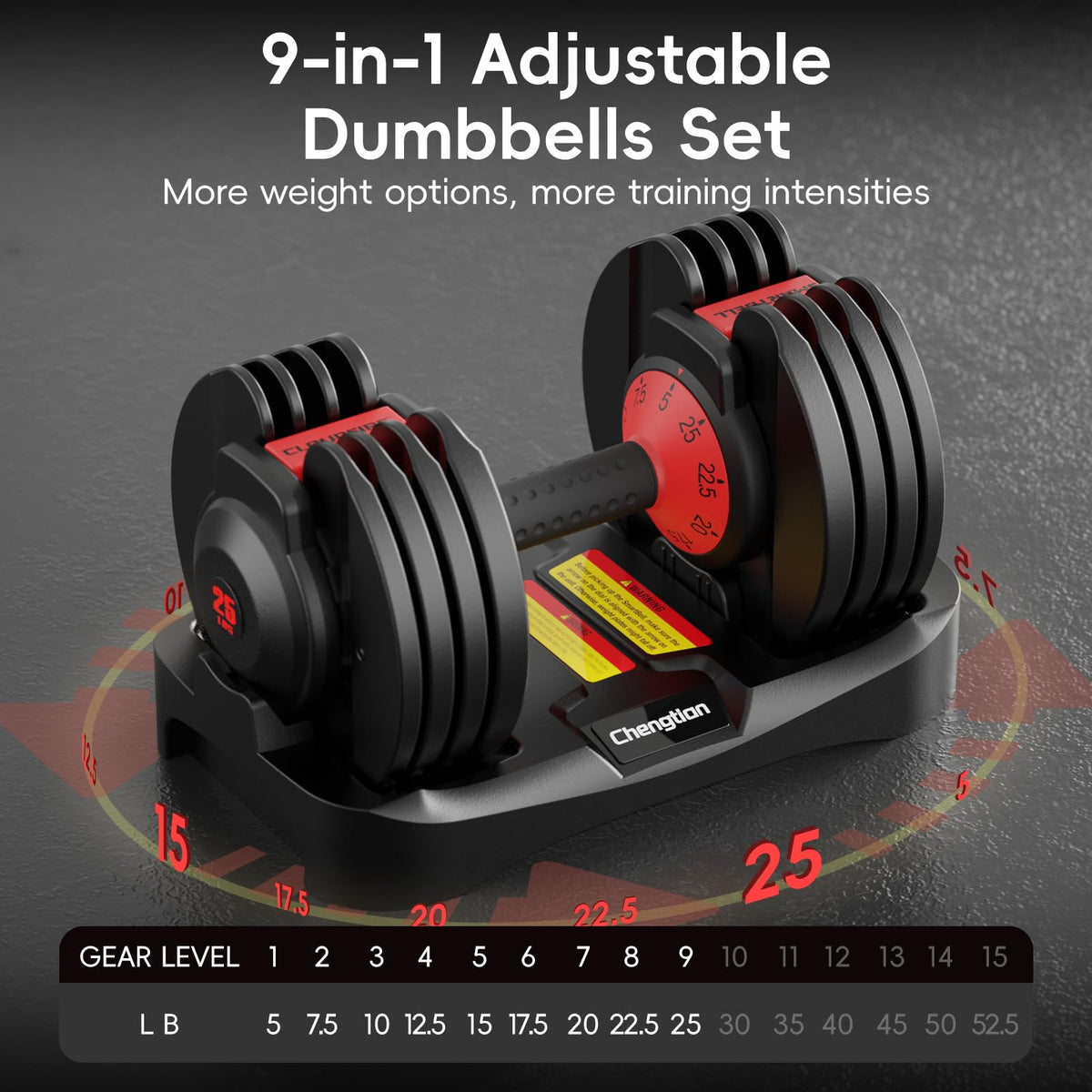 Adjustable Dumbbell Set of 2 with Anti-Slip Handle R564123