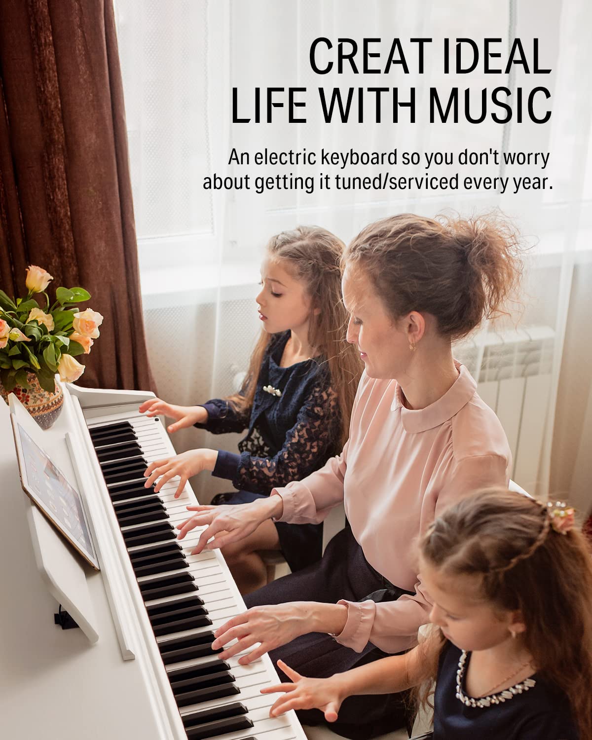 88-Key Weighted Action Digital Piano with Furniture Stand S553